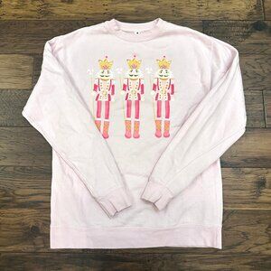 Women's Light Pink Nutcracker Christmas Sweatshirt